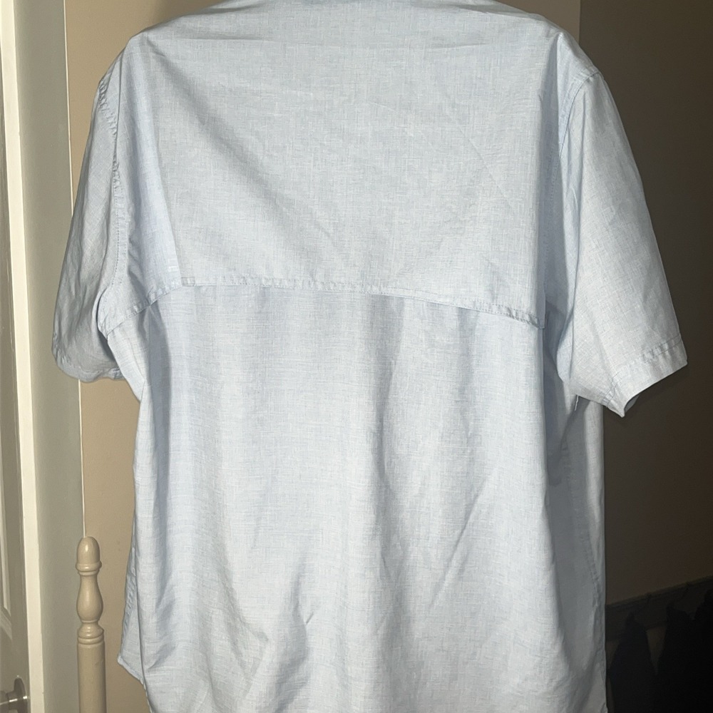 IZOD Saltwater Blue Short Sleeve Button Up Shirt Men's XXL - Picture 4 of 10